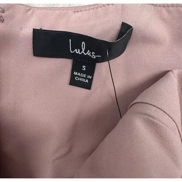 Lulus Mini Dress Size Small Dare to Take the Plunge Dusty Pink Tulip - Picture 4 of 11
